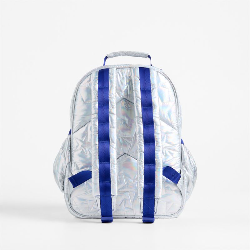Silver Metallic Star Medium Kids Backpack with Side Pockets - image 4 of 10