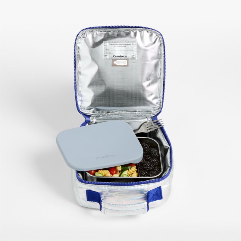 Silver Metallic Star Standard Soft Insulated Kids Lunch Box - image 4 of 8