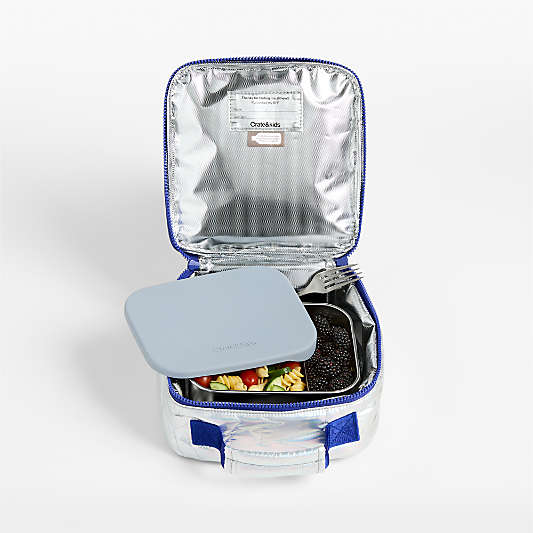 Silver Metallic Star Standard Soft Insulated Kids Lunch Box