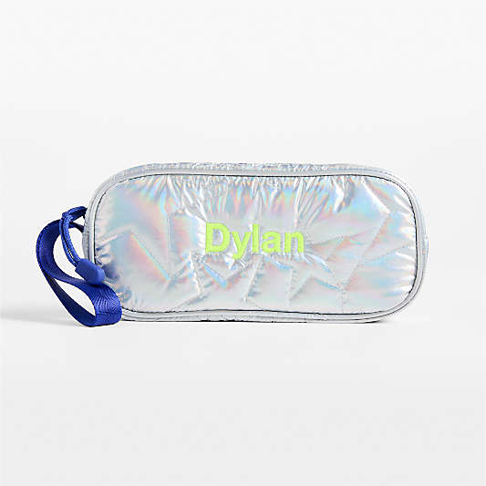 Silver Metallic Star Soft Kids Pencil Case