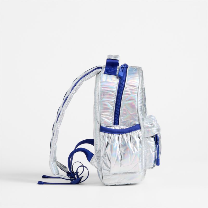 Silver Metallic Star Small Kids Backpack with Side Pockets - image 3 of 10