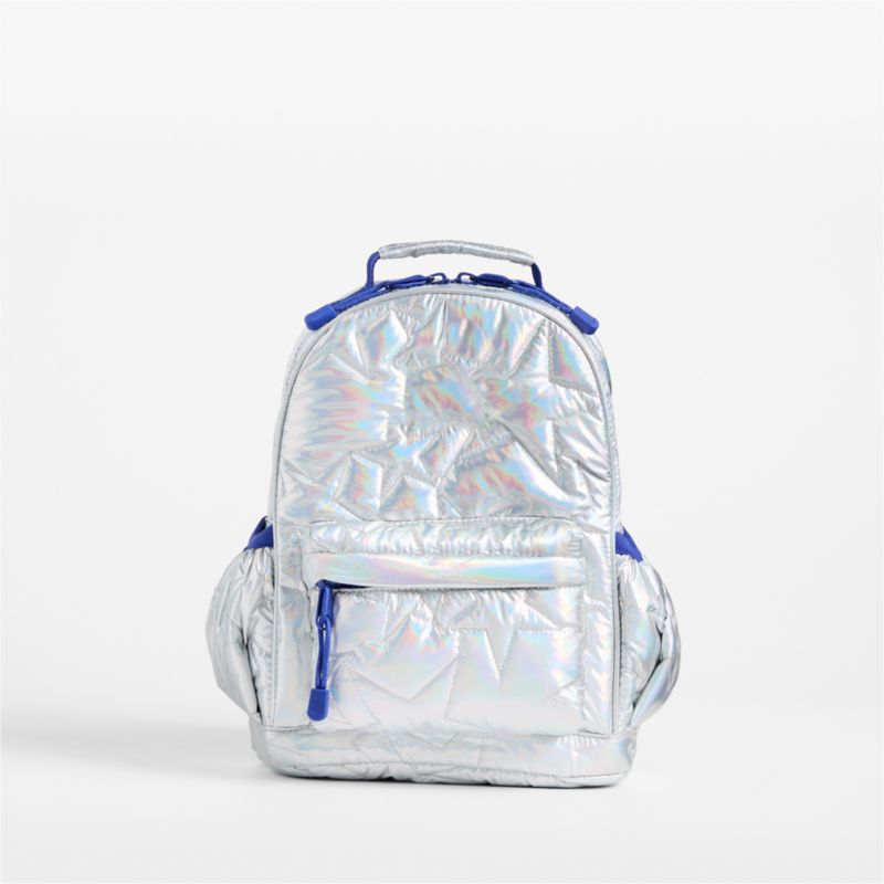 Silver Metallic Star Small Kids Backpack with Side Pockets - image 2 of 10