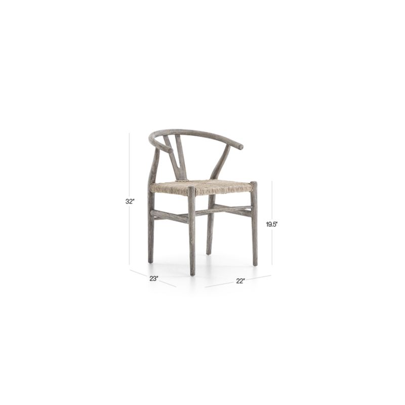 View Crescent Black Wood Wishbone Dining Chair - image 3 of 18