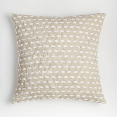 View Mujia 23"x23" Reversible Ivory Ikat Throw Pillow with Feather Insert details