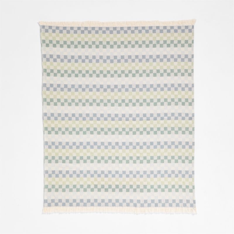 Multi Checker Cool Jacquard Woven Organic Cotton Baby Stroller Blanket - image 1 of 6