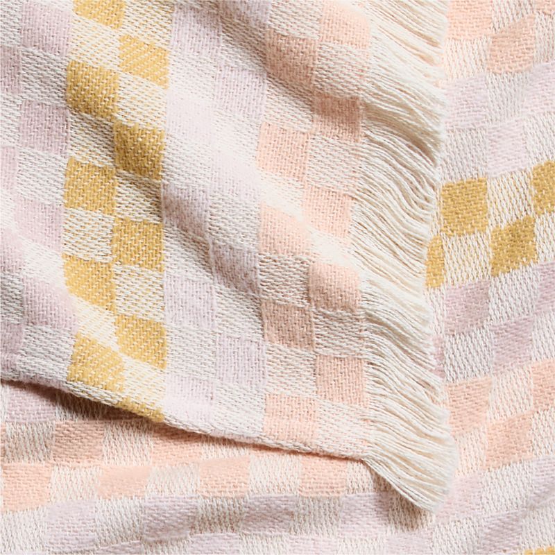 Multi Checker Warm Jacquard Woven Organic Cotton Baby Stroller Blanket - image 4 of 6