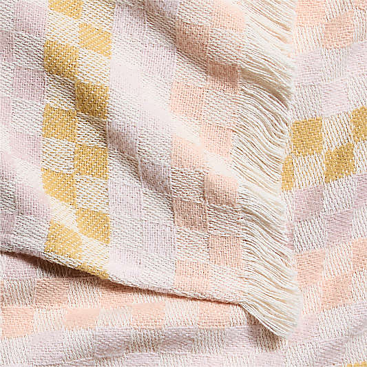 Multi Checker Warm Jacquard Woven Organic Cotton Baby Stroller Blanket