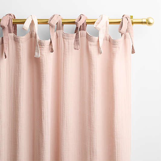 Lilac Rose Tie 100% Organic Cotton Muslin Kids Curtain Panel 44"x63"