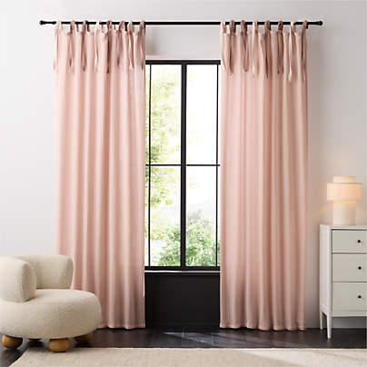 Lilac Rose Tie 100% Organic Cotton Muslin Kids Curtain Panel 44"x96"