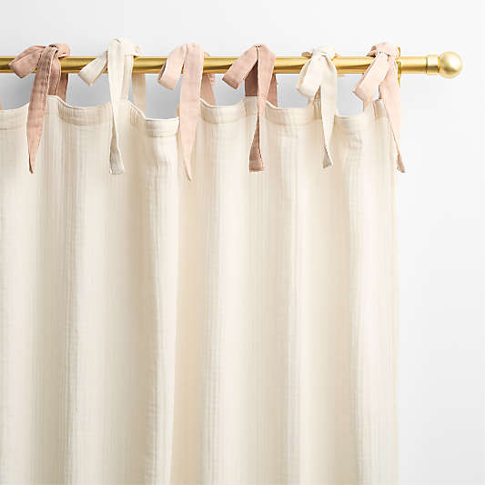 Natural Tie Organic Cotton Muslin Kids Curtain Panel