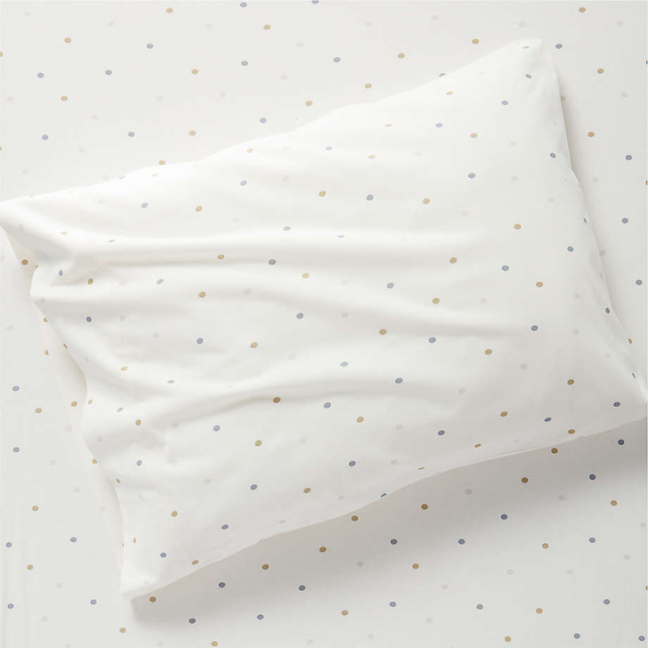 Kids Cool Multicolor Polka Dot Organic Cotton Jersey Pillowcase Crate