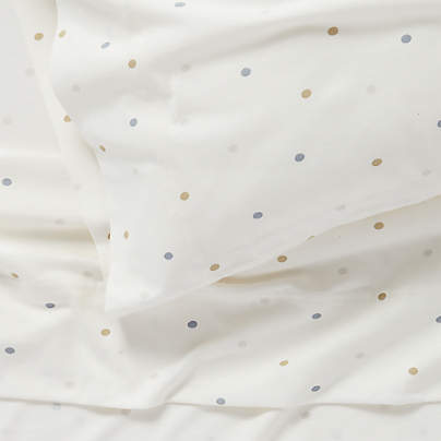 Comfy Tee Cool Multicolor Polka Dot Organic Cotton Jersey Kids Queen Sheet Set