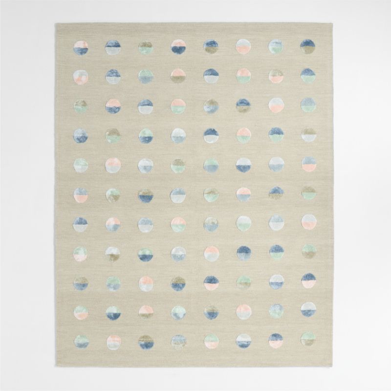 Multi Dot Cool Colorway Wool and Viscose Kids Area Rug 6'x9' - image 0 of 5