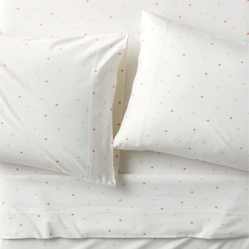 Comfy Tee Warm Multicolor Polka Dot Organic Cotton Jersey Kids Full Sheet Set - image 0 of 7