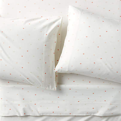 Comfy Tee Warm Multicolor Polka Dot Organic Cotton Jersey Kids Full Sheet Set