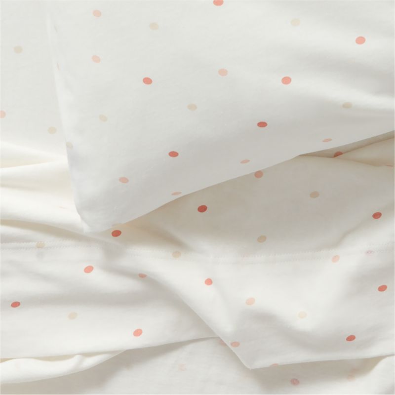 Comfy Tee Warm Multicolor Polka Dot Organic Cotton Jersey Kids Full Sheet Set - image 6 of 7