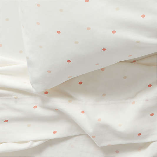 Comfy Tee Warm Multicolor Polka Dot Organic Cotton Jersey Kids Queen Sheet Set