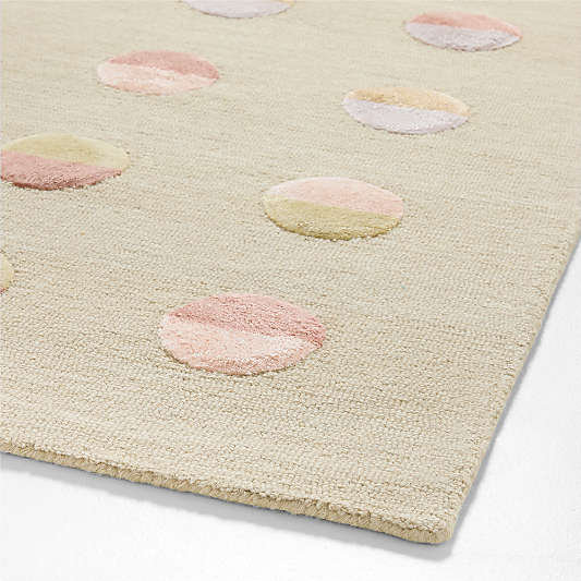 Multi Dot Warm Colorway Wool and Viscose Kids Area Rug