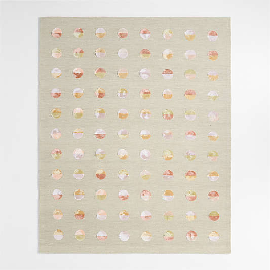Multi Dot Warm Colorway Wool and Viscose Kids Area Rug