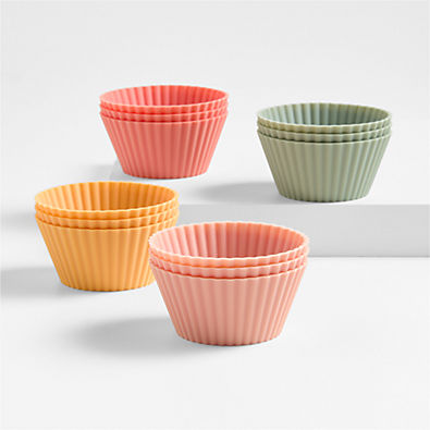 View Crate & Barrel Multicolor Silicone Baking Cups, Set of 12 details