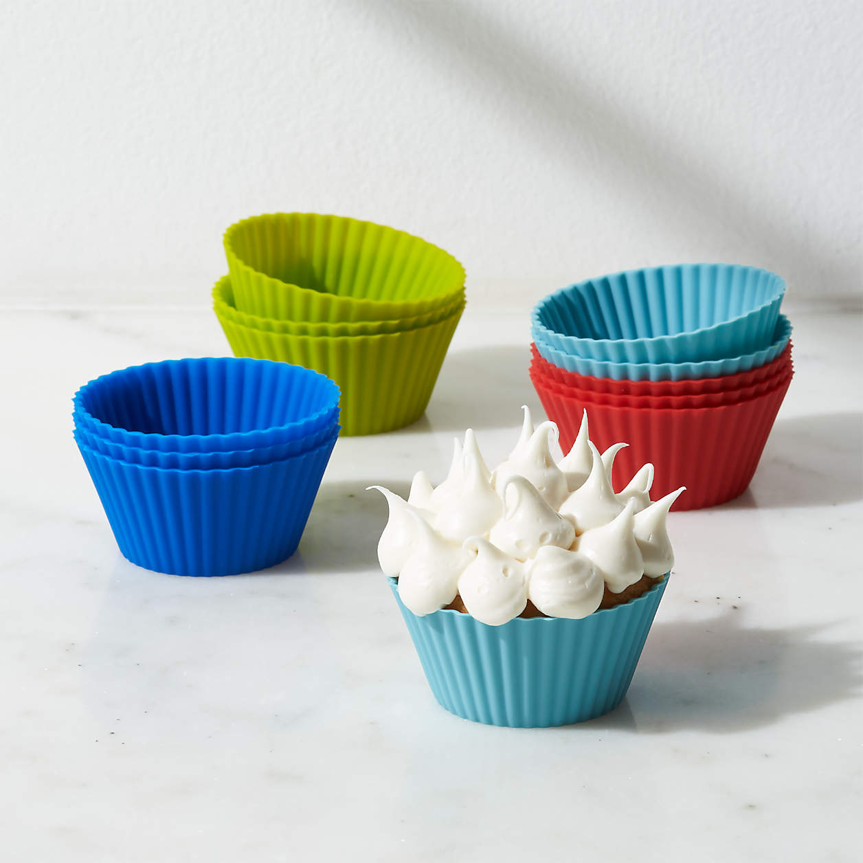 Set of 12 Multicolor Silicone Baking Cups + Reviews Crate & Barrel