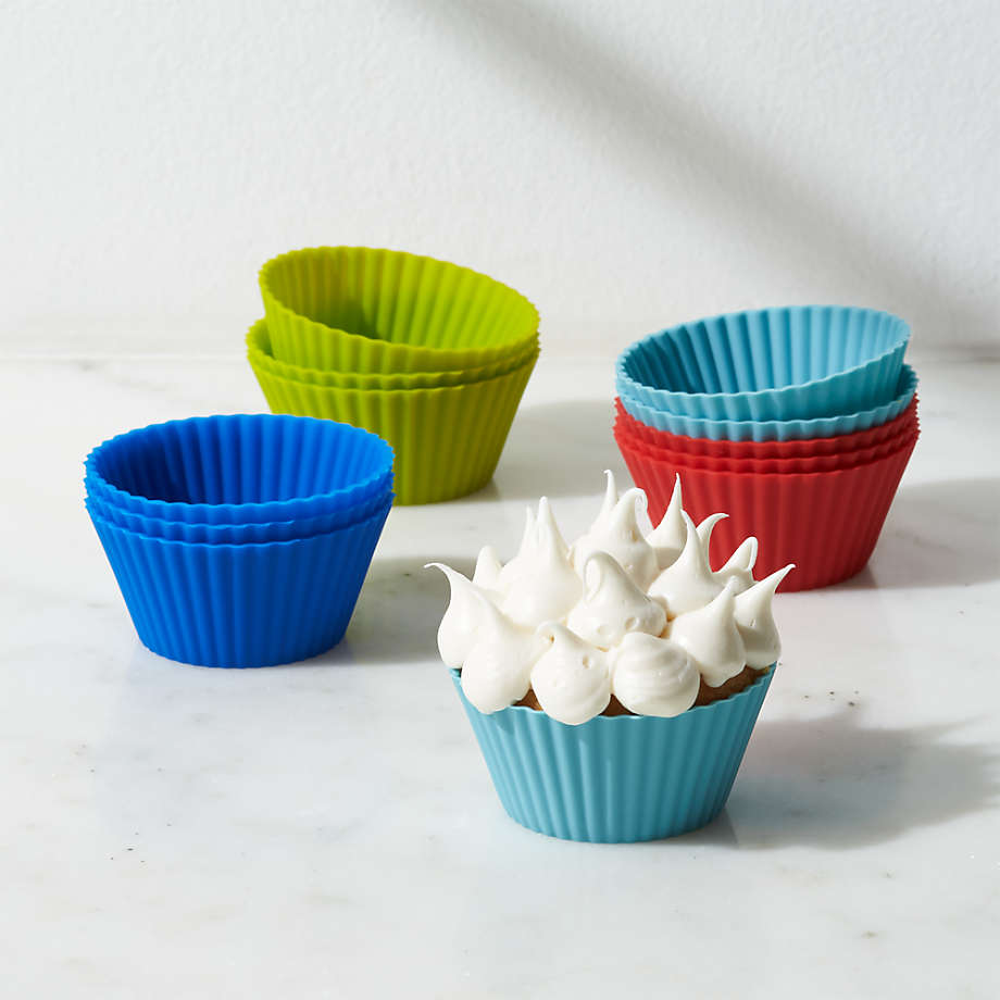 Multicolor Silicone Baking Cups, Set of 12