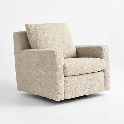 Murry Beige Sherpa Nursery Swivel Glider Chair