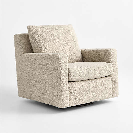 Murry Beige Sherpa Nursery Swivel Glider Chair