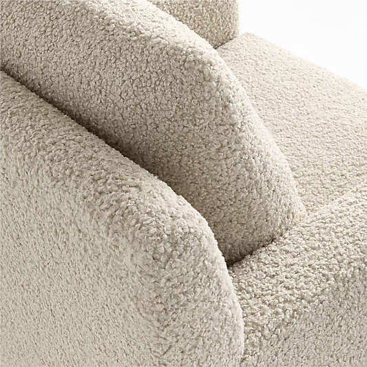 Murry Beige Sherpa Nursery Swivel Glider Chair