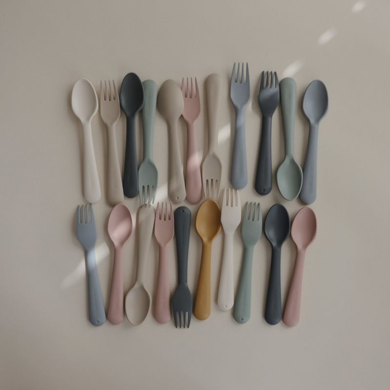 Mushie Ivory Plastic Fork & Spoon Set - image 3 of 5