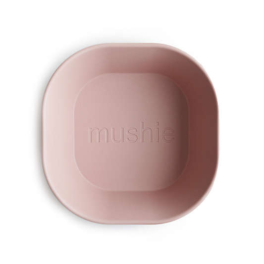 Mushie 2-Pack Blush Square Plastic Dinner Bowls