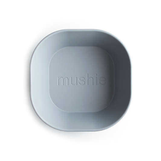 Mushie 2-Pack Cloud Square Plastic Dinner Bowls