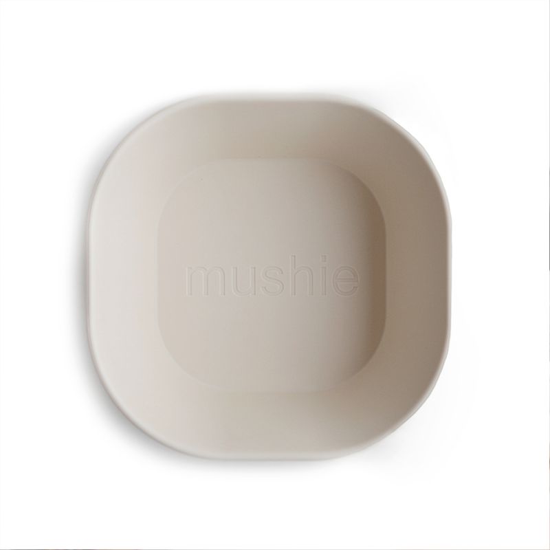 Mushie 2-Pack Ivory Square Plastic Dinner Bowls - image 4 of 5