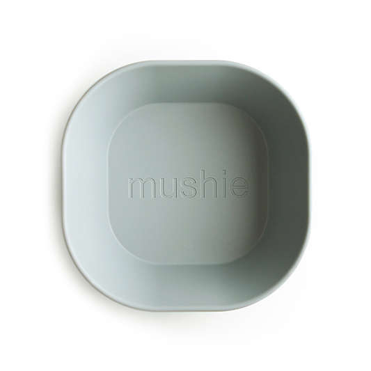 Mushie 2-Pack Sage Square Plastic Dinner Bowls