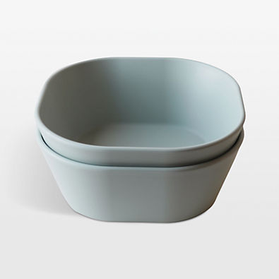 View Mushie 2-Pack Sage Square Plastic Dinner Bowls details