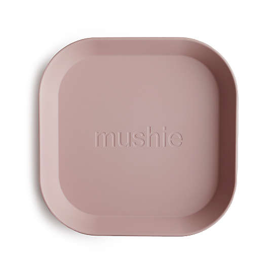 Mushie 2-Pack Blush Square Plastic Dinner Plates