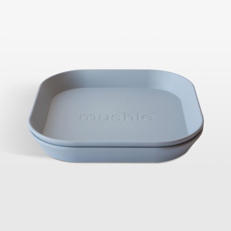 Mushie 2-Pack Cloud Square Plastic Dinner Plates - image 0 of 4