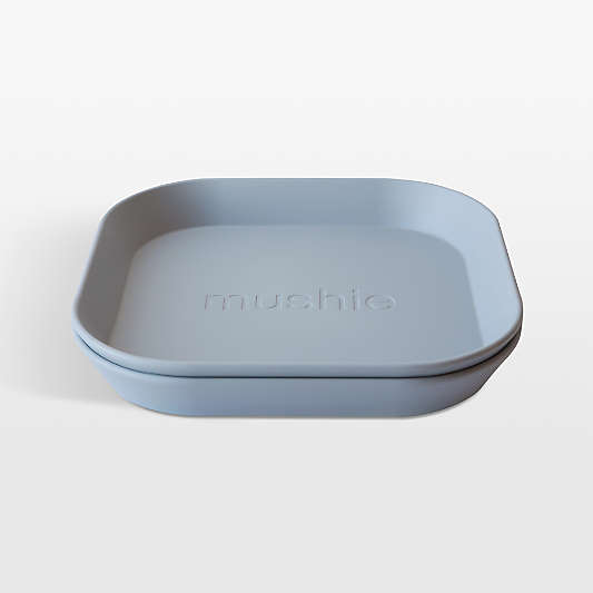 Mushie 2-Pack Cloud Square Plastic Dinner Plates