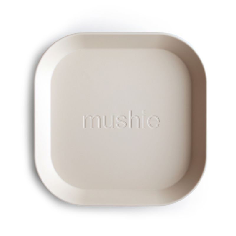 Mushie 2-Pack Ivory Square Plastic Dinner Plates - image 4 of 5