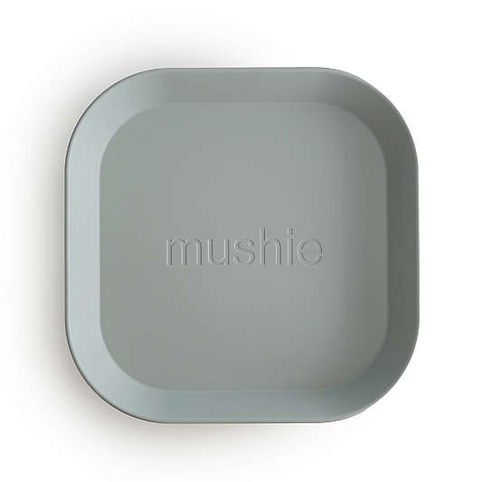 Mushie 2-Pack Sage Square Plastic Dinner Plates