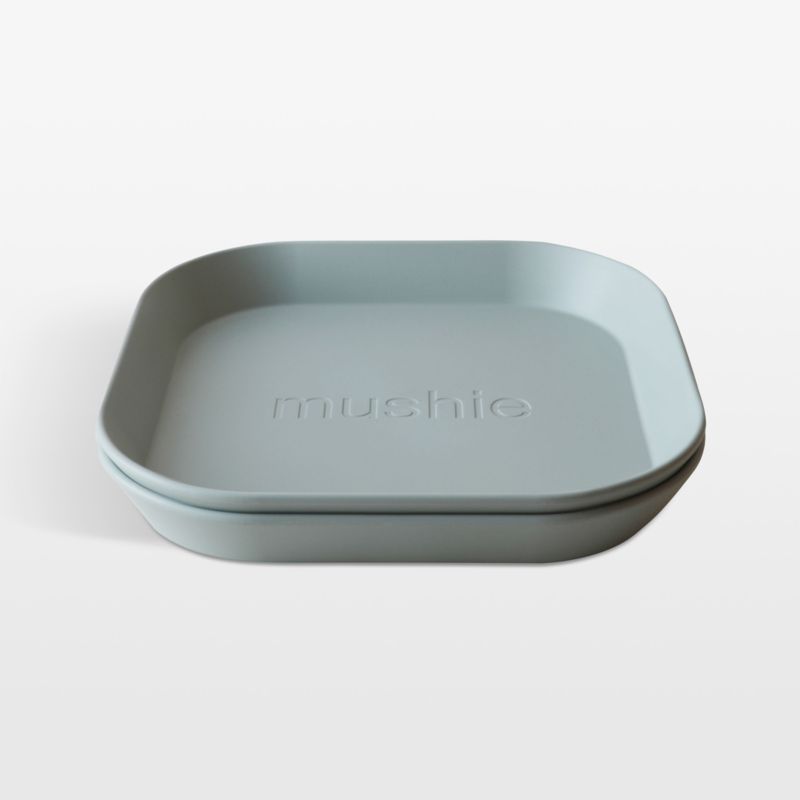 Mushie 2-Pack Sage Square Plastic Dinner Plates - image 0 of 4