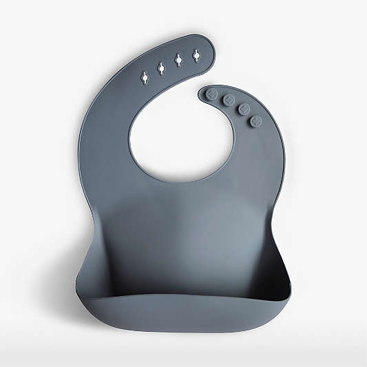 Mushie Blue Silicone Baby Bib