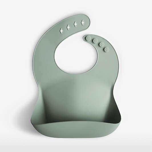 Mushie Green Silicone Baby Bib