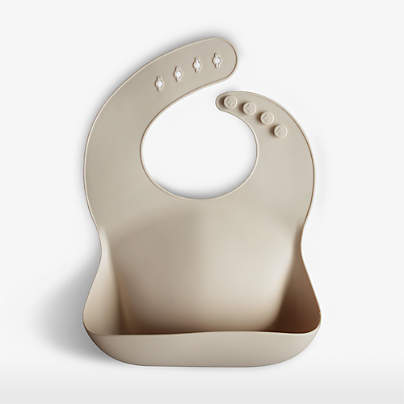 Mushie Tan Silicone Baby Bib