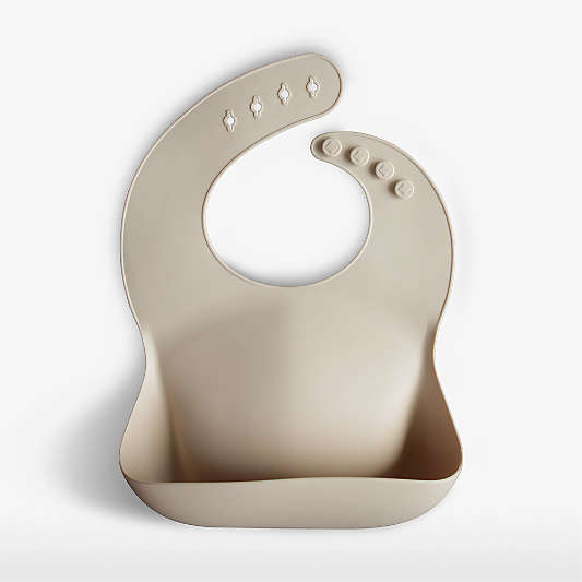 Mushie Tan Silicone Baby Bib