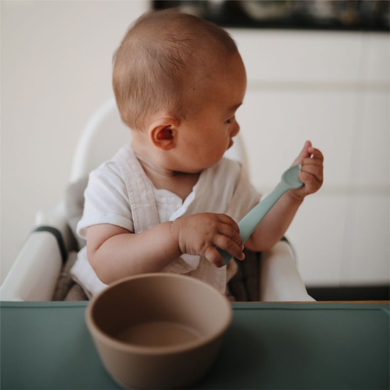 Mushi 2-Pack Silicone Feeding Spoons - Green & Beige + Reviews