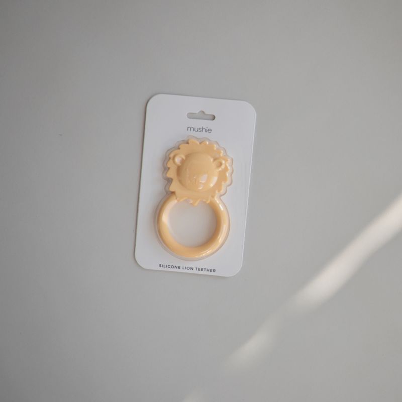 Mushie Yellow Lion Silicone Baby Teether - image 1 of 4