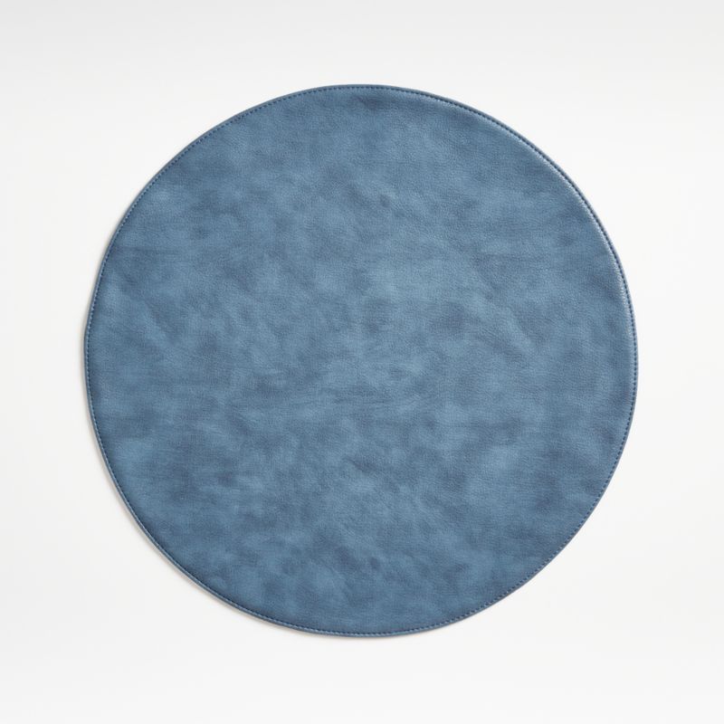 Maxwell Round Blue Easy-Clean Placemat
