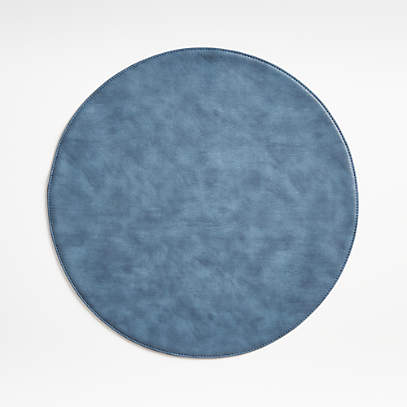 Maxwell Blue Round Easy Care Placemat, Wedge Placemats For Round Table Canada