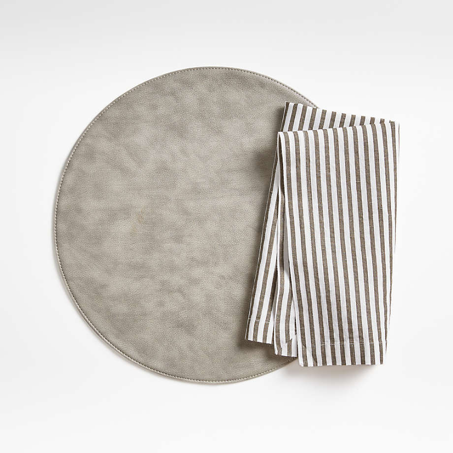 Champagne Pvc Woven Round Placemat Set